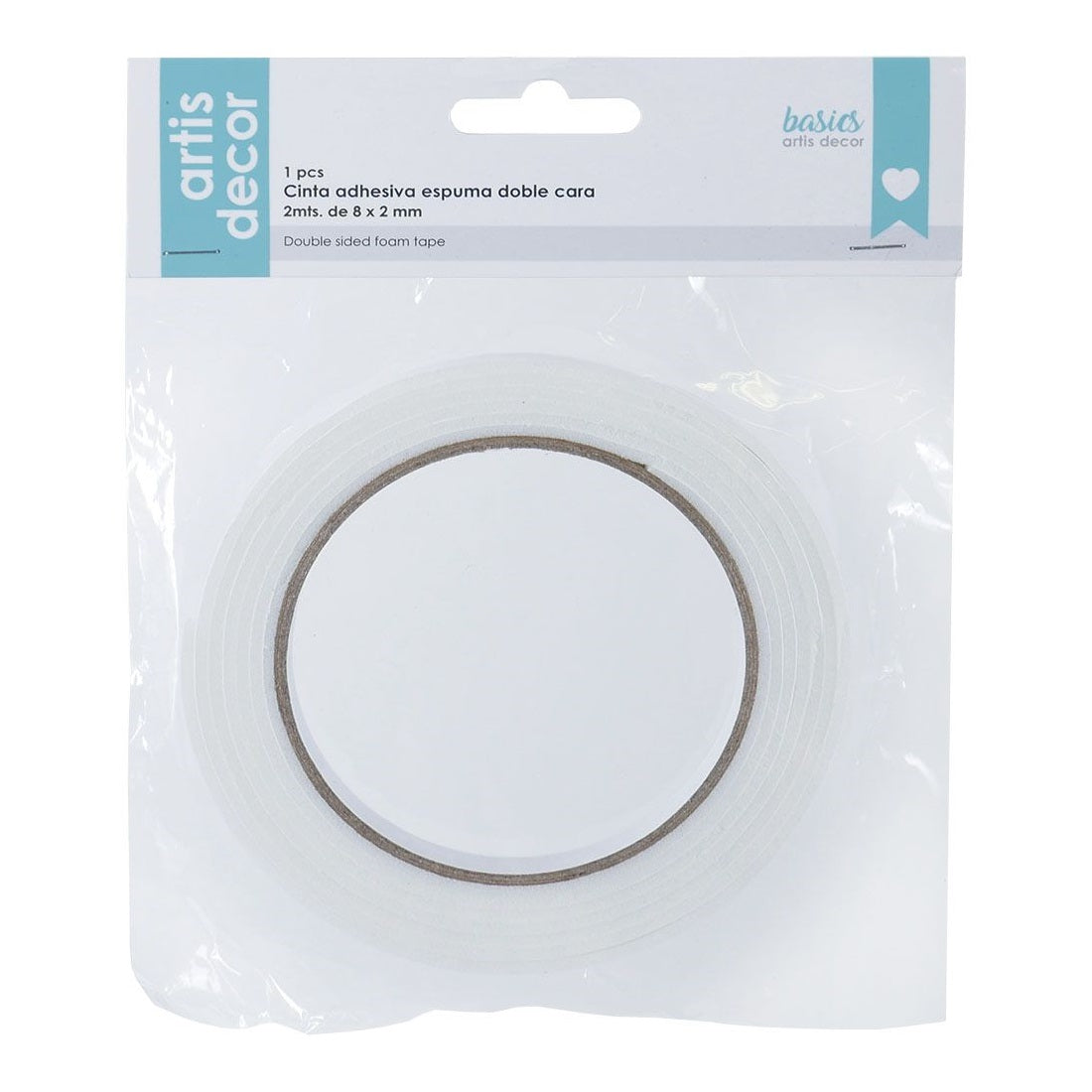Cinta adhesiva doble cara foam 3d 8mmx2m (espesor 2mm)