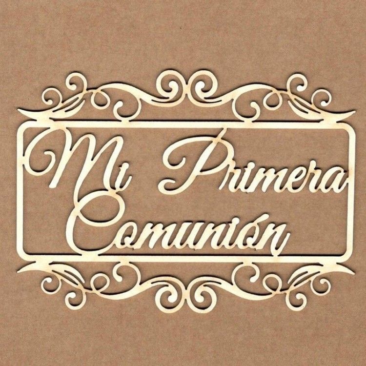 Maderita Mi primera comunión marco rectangular