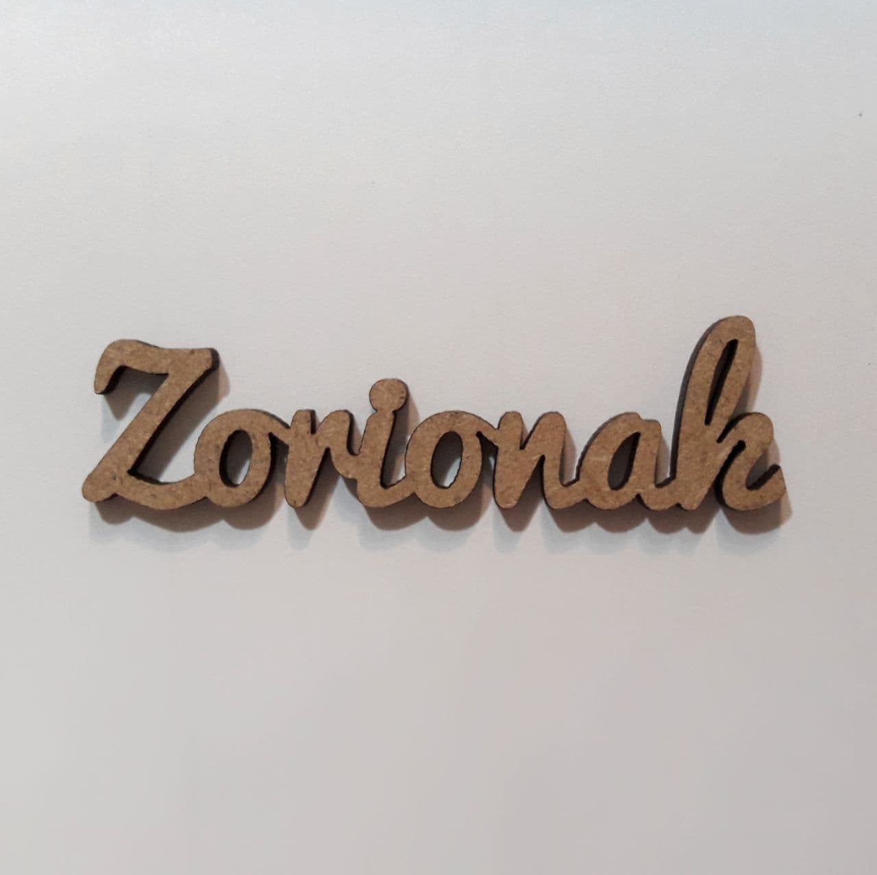 Maderita palabra Zorionak