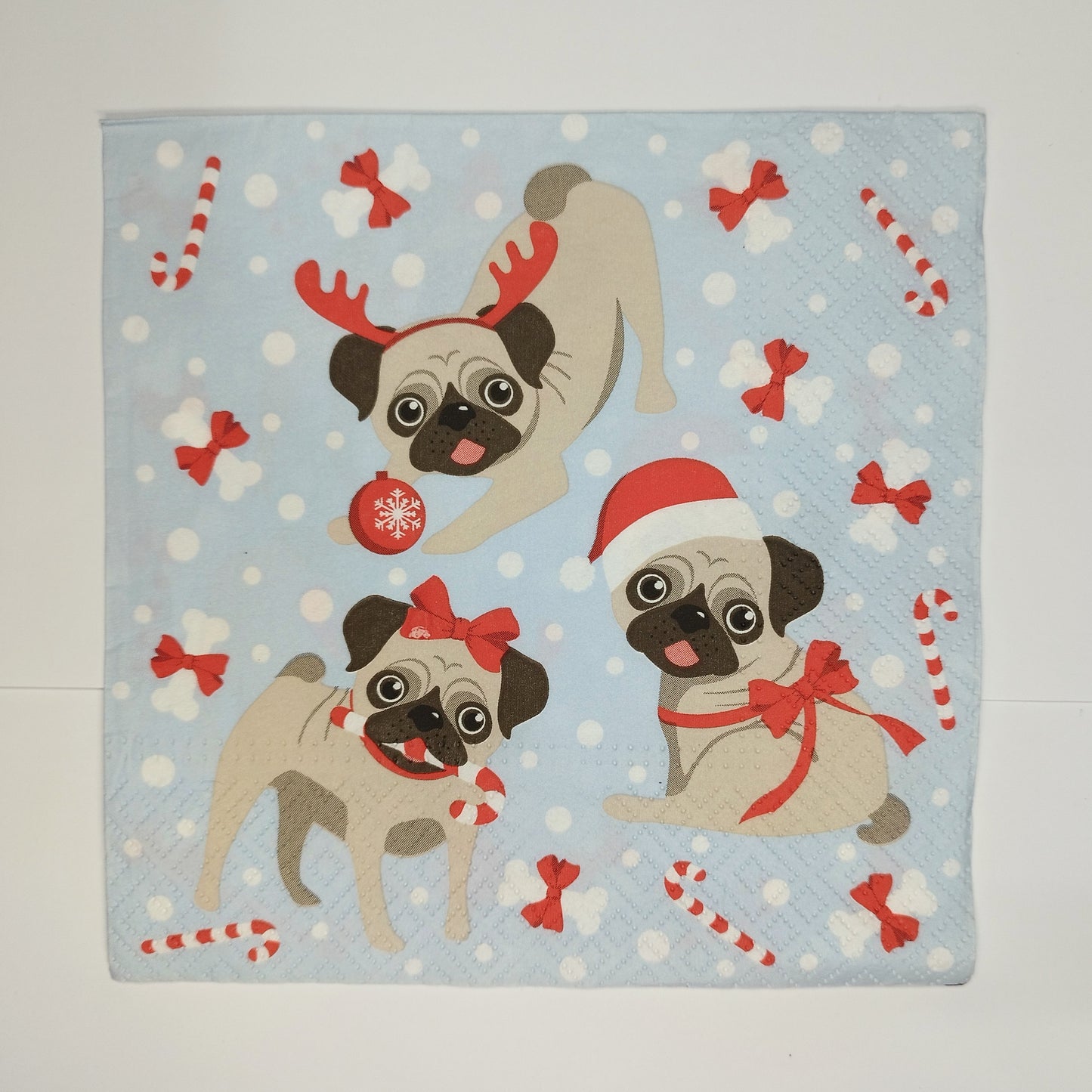 Servilleta perritos con decoración navideña