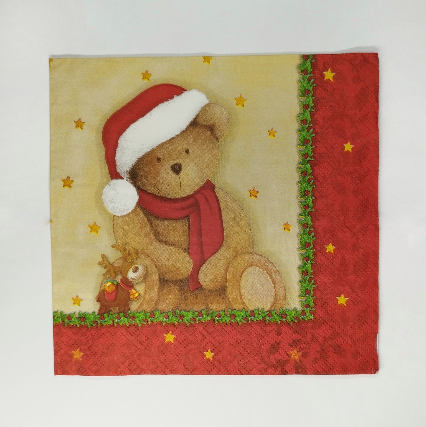 Servilleta osito de peluche navideño