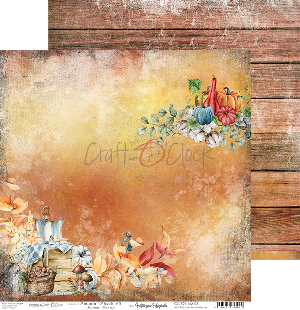 Autumn moods papel scrap de Cratf o clock 30x30