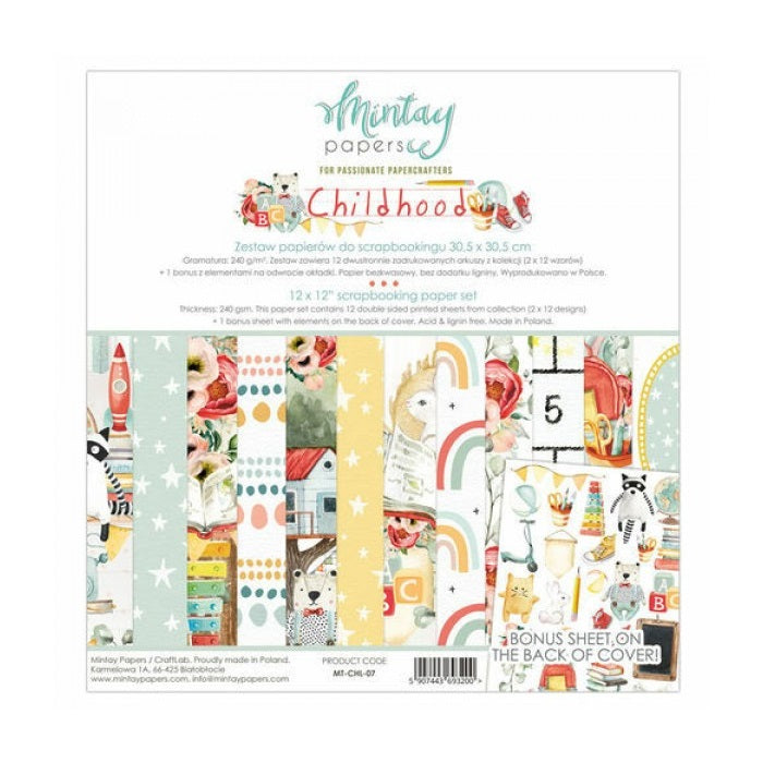 Childhood Mintay Papers papel scrap 30x30
