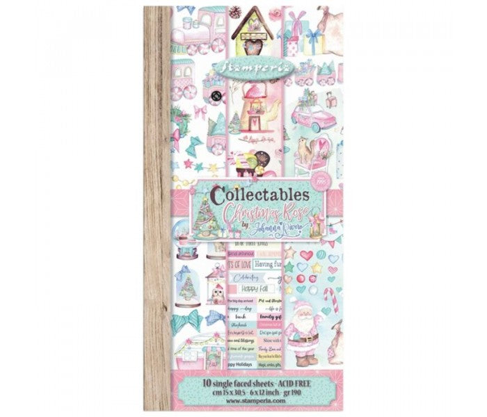 Christmas rose collectables Johanna Rivero Stamperia 15x30cm