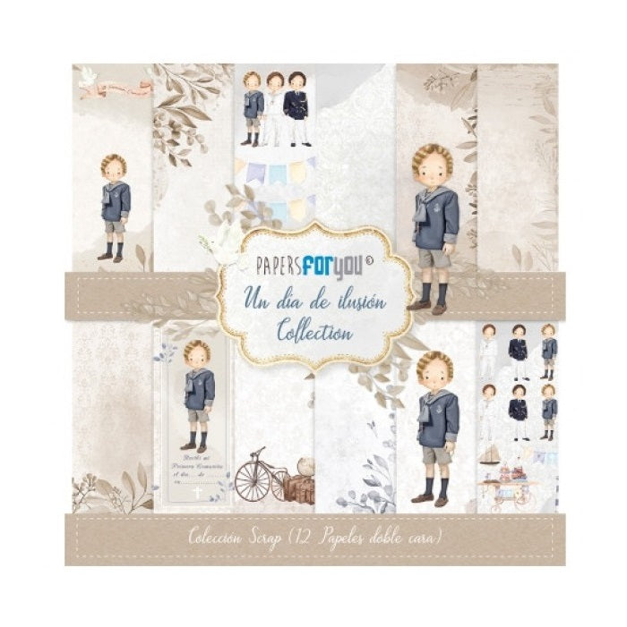 Un dia de ilusion niño rubio papel scrap PFY comunion