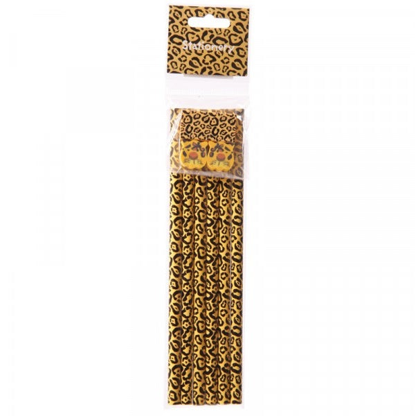 Lapiceros leopardo con goma