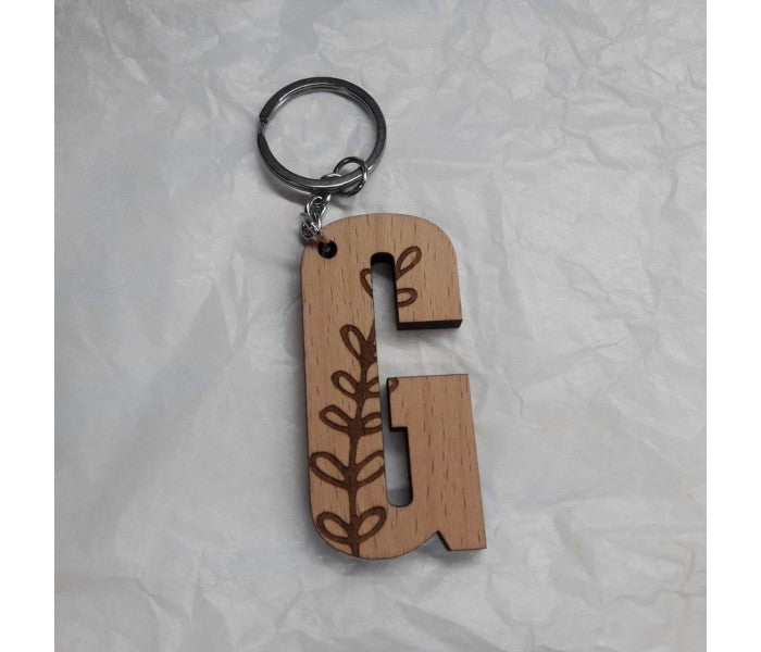 Llavero personalizado inicial madera