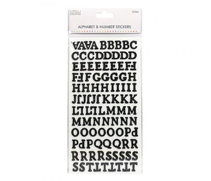 Abecedario negro glitter