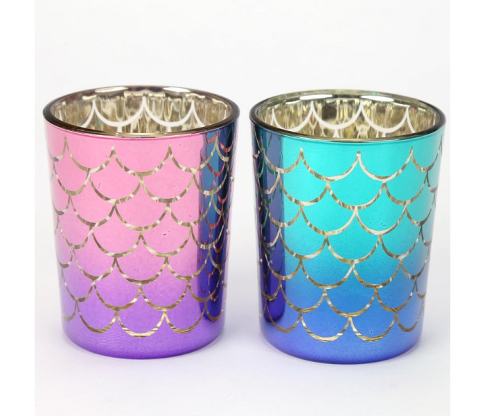Set 2 portavelas escamas de sirena