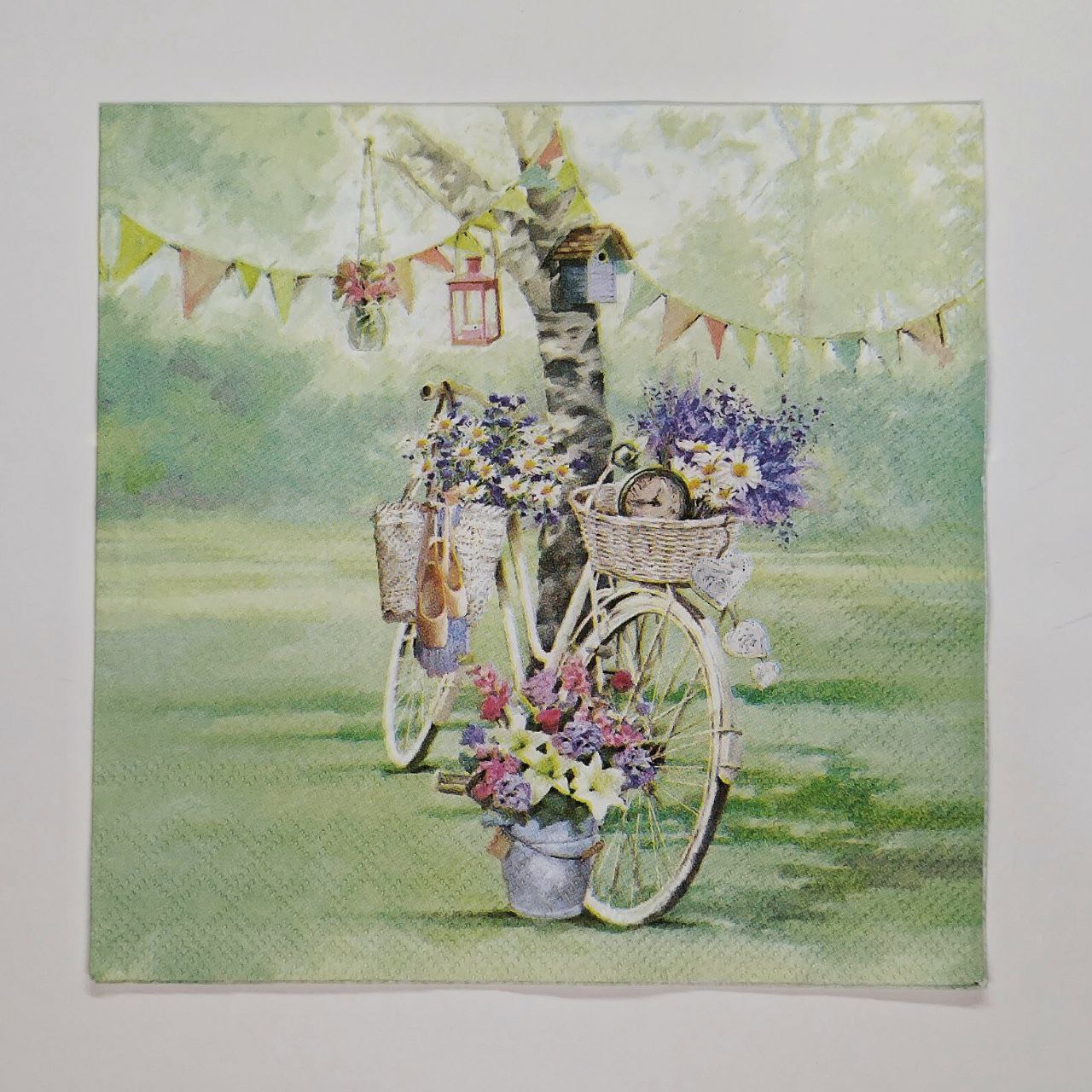 Servilleta bici con flores