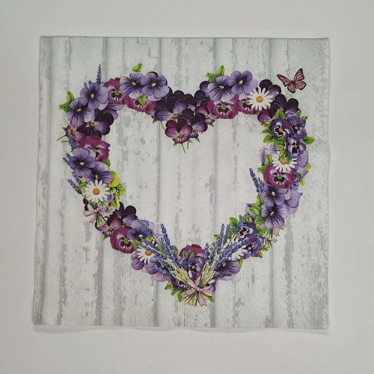 Servilleta corazón de flores