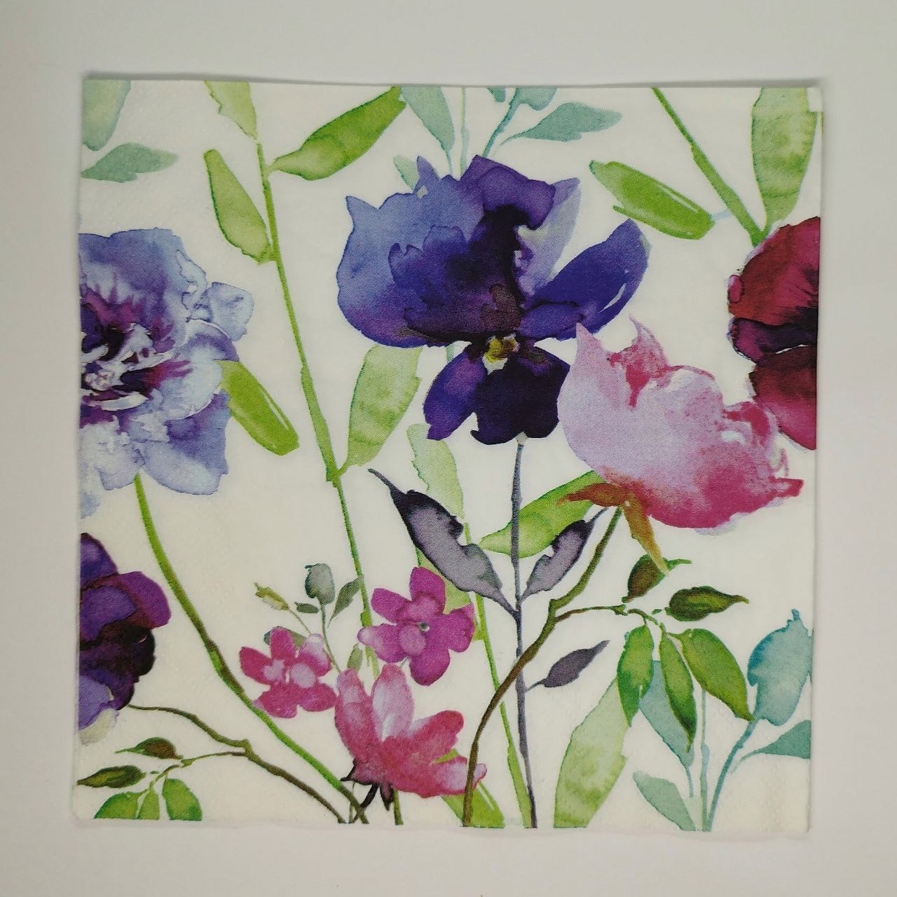 Servilleta flores acuarela