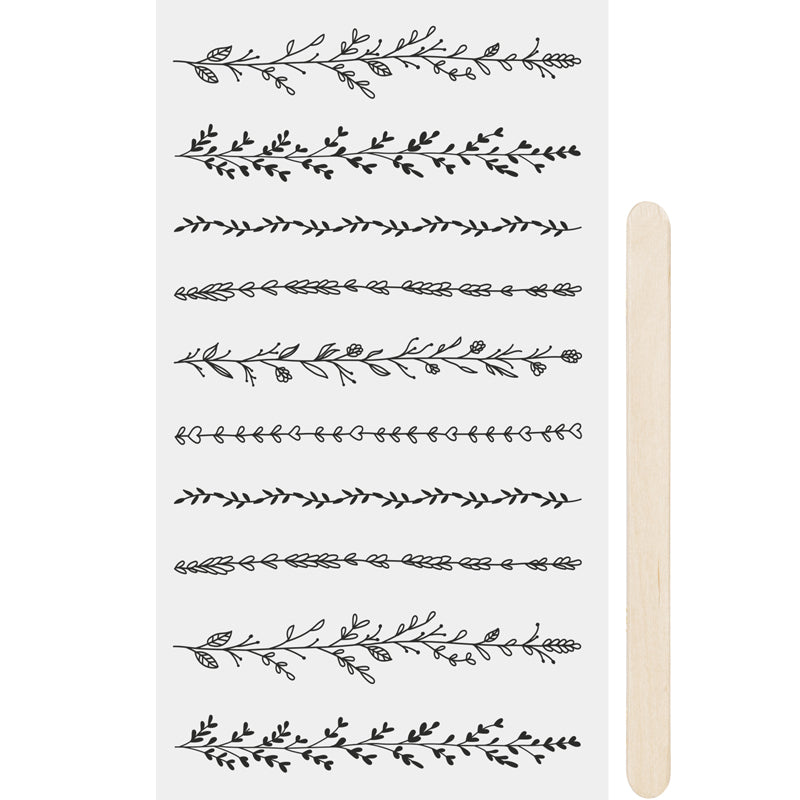 Rub on stickers transferibles cenefas negro