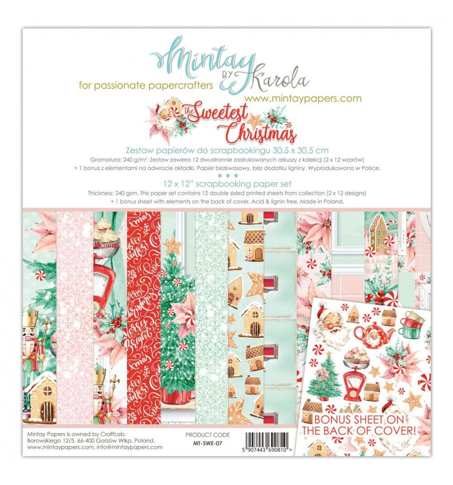 The sweetest christmas papel scrap 30x30 Mintay