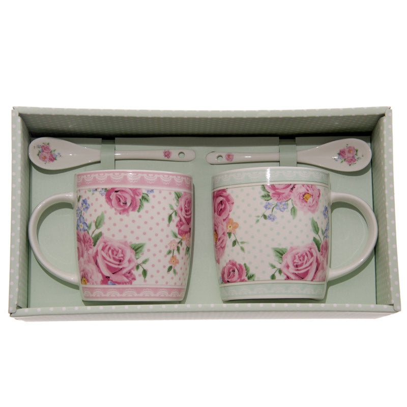 Set 2 tazas flores