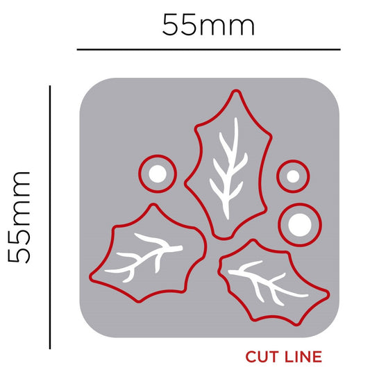 Troquel acebo Navidad Zag