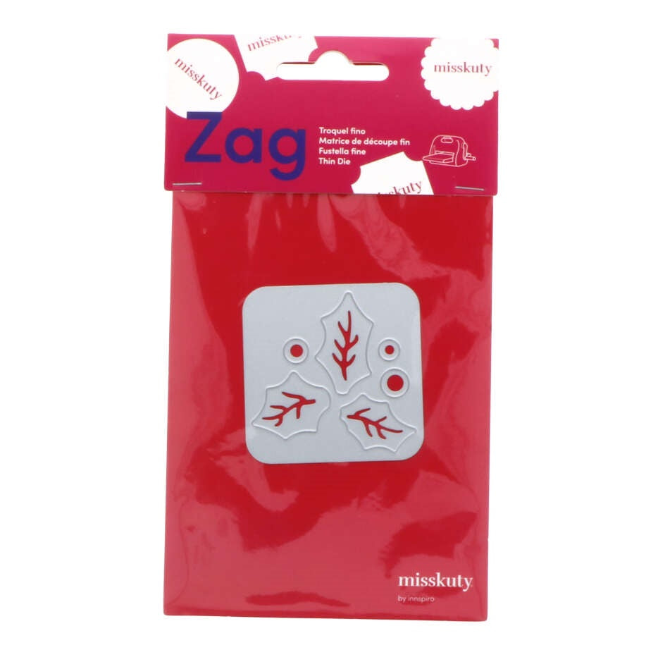 Troquel acebo Navidad Zag