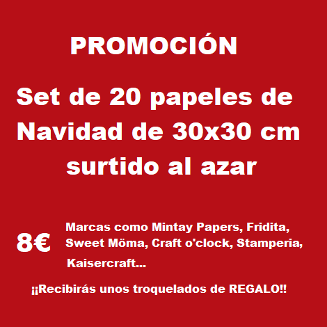 PROMO 20 papeles Navidad +regalo troquelados