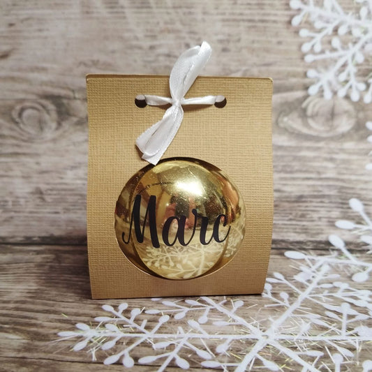 Bola Navidad personalizada con nombre (bola dorada)
