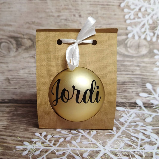 Bola Navidad personalizada con nombre (bola dorada)