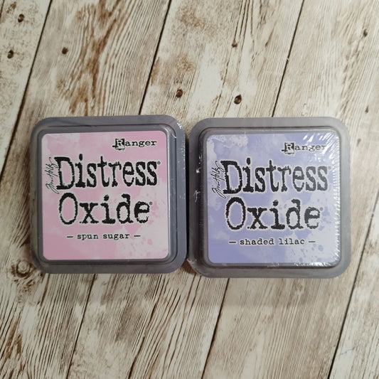 Distress oxide spun sugar + shaded lilac