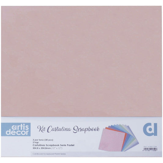 Pack 30 cartulinas en tonos pastel 30x30cm