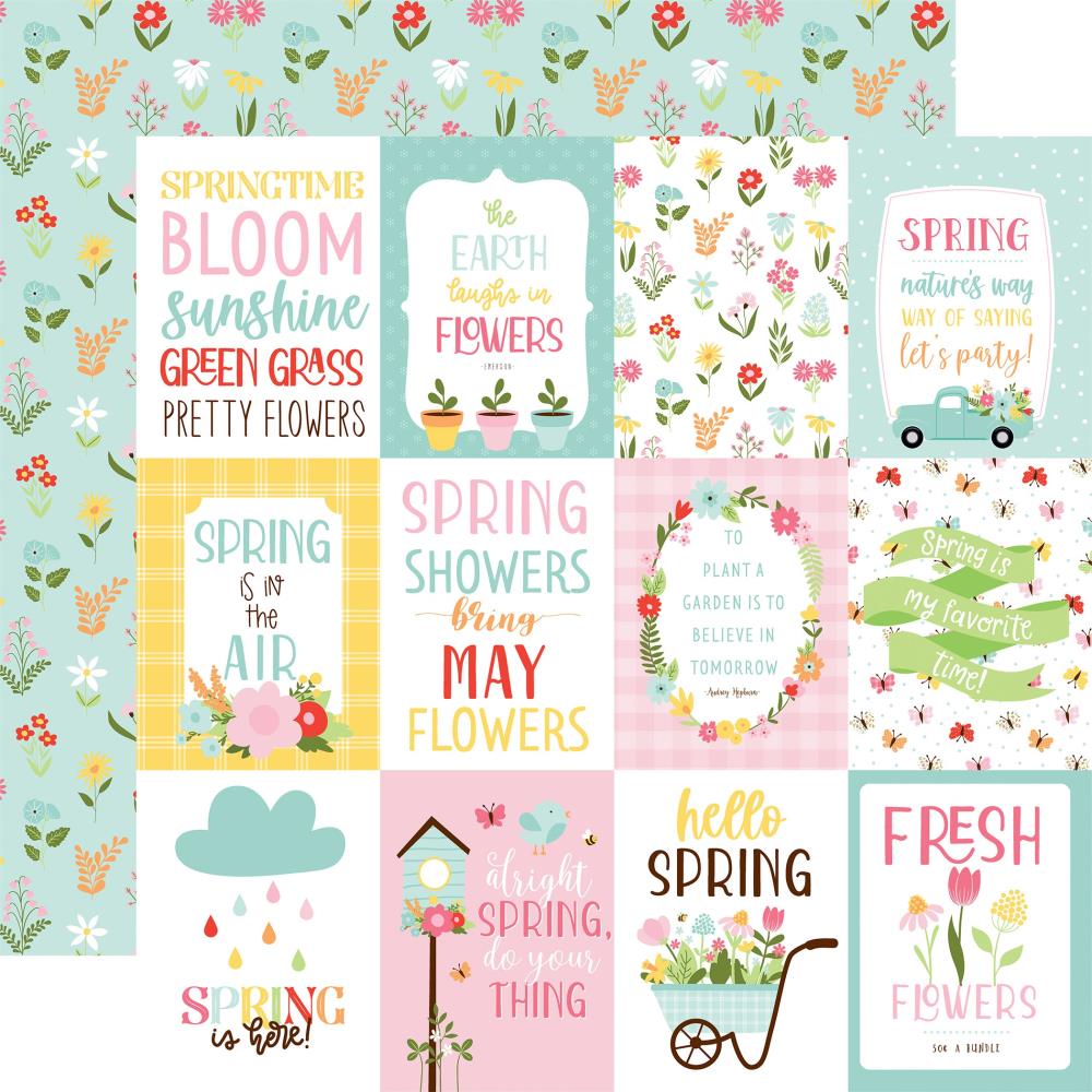 Kit Welcome spring papeles scrap + pegatinas