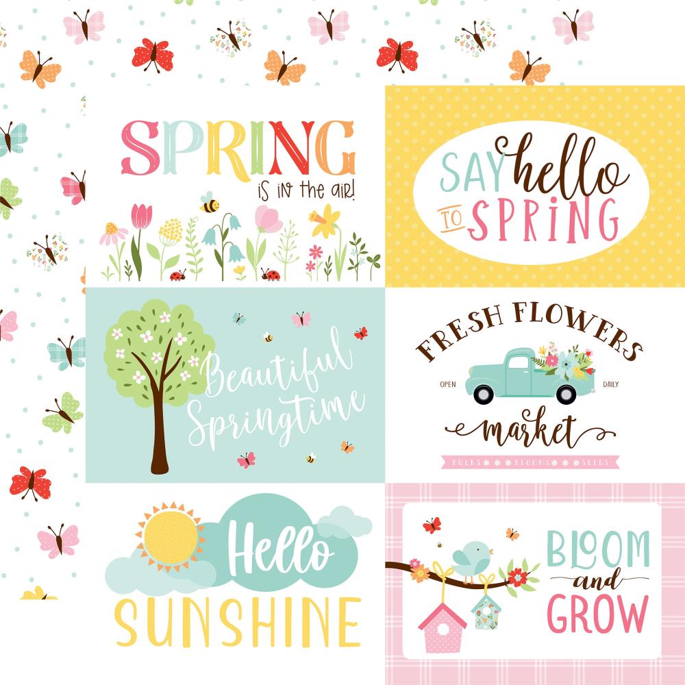 Kit Welcome spring papeles scrap + pegatinas