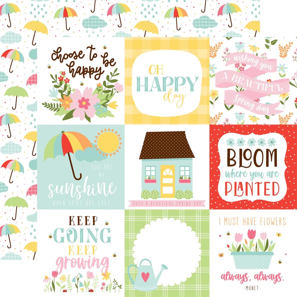 Kit Welcome spring papeles scrap + pegatinas