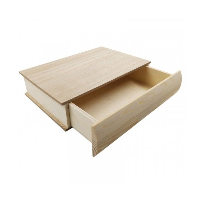 Caja libro de madera