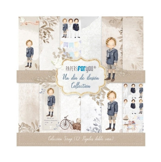 Un dia de ilusion niño rubio papel scrap PFY comunion