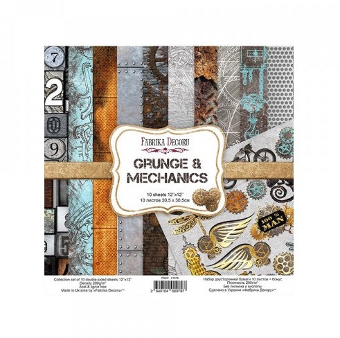 Grunge and mechanics papel scrap Fabrika decoru 20x20