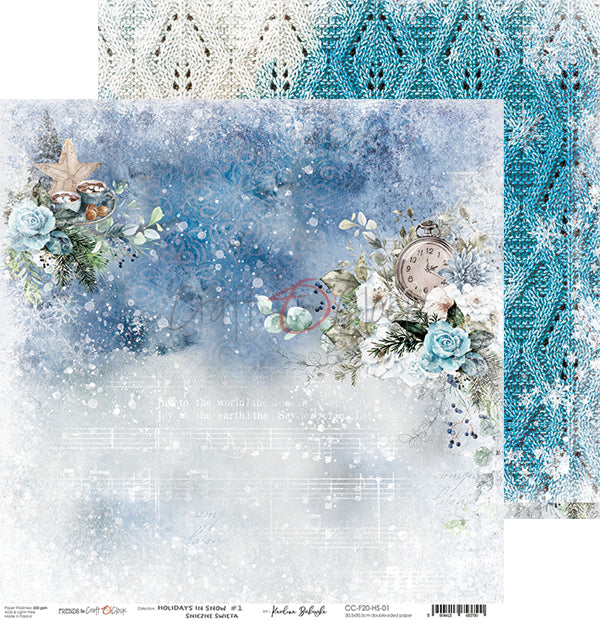 Holidays in snow papel scrap 30x30 de Craft o clock