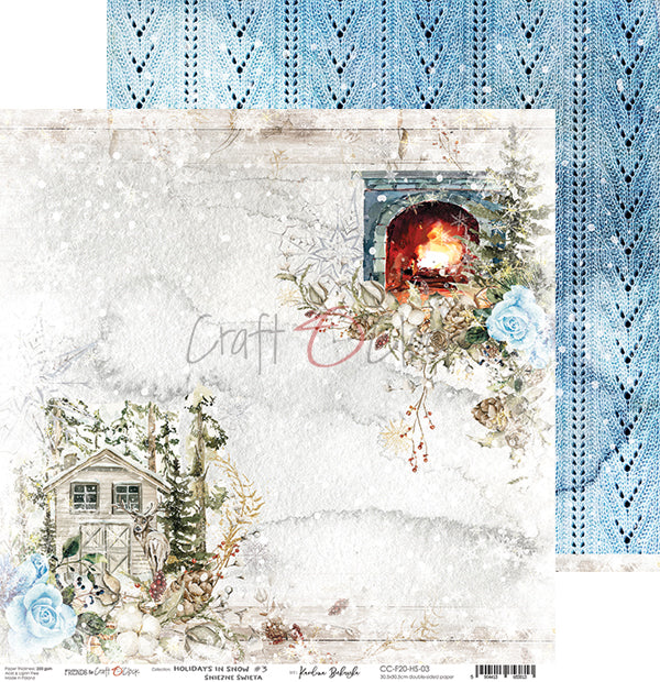 Holidays in snow papel scrap 30x30 de Craft o clock