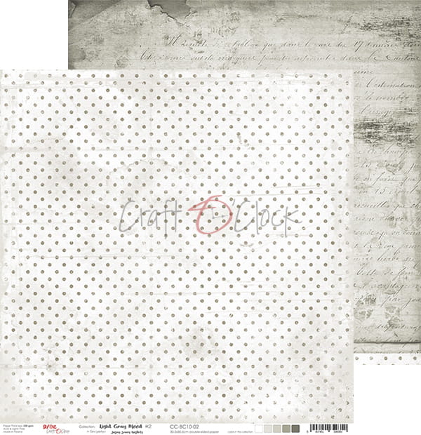 Light gray mood papel scrap Craft o clock 30x30 cm