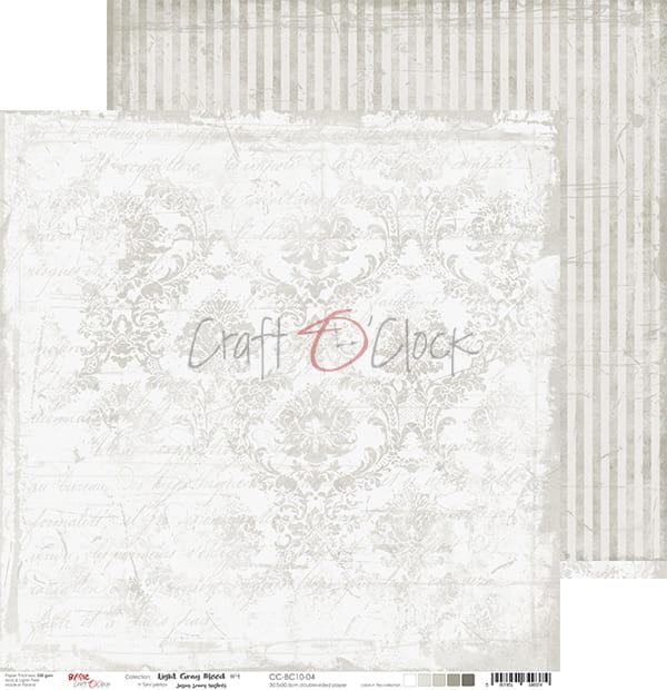 Light gray mood papel scrap Craft o clock 30x30 cm