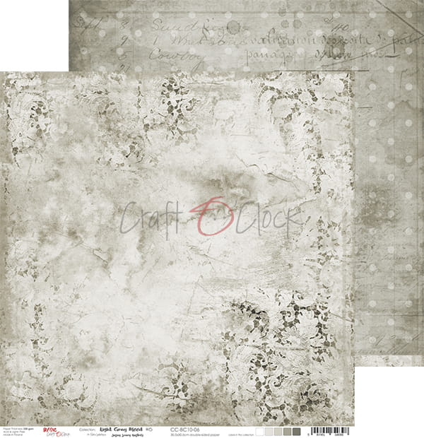 Light gray mood papel scrap Craft o clock 30x30 cm
