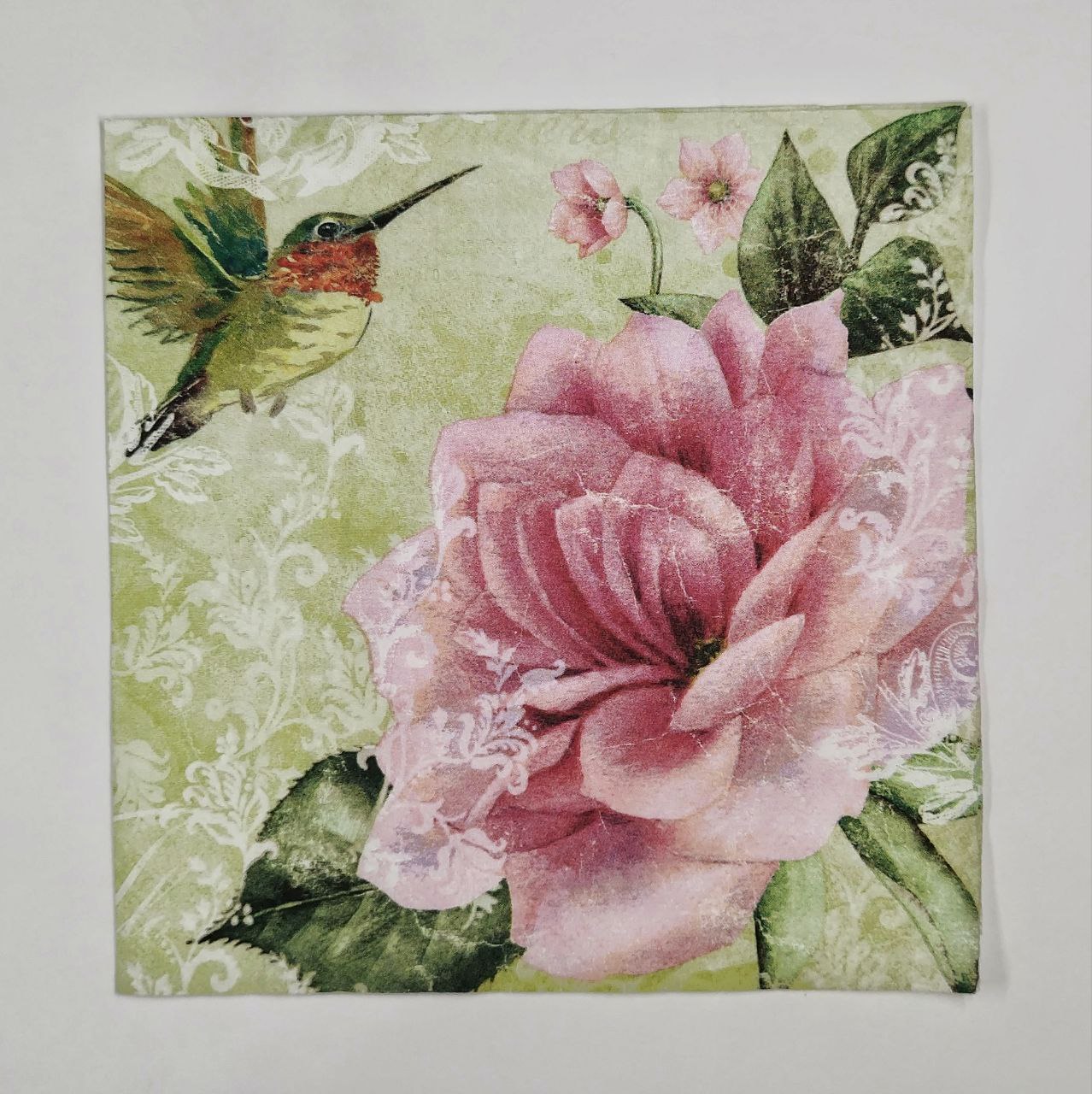 Servilleta flor colibrí