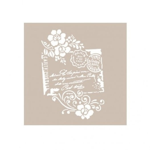 Stencil postal y rosas Cadence